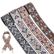 WADORN 8 Yards 4 Styles Ethnic Style Double-Sided Flower Polyester Ribbon, Flat Jacquard Ribbon, Tyrolean Ribbon, Mixed Color, 2 inch(50mm), about 2 yards/style(DIY-WR0003-58)