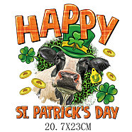 Saint Patrick's Day Theme PET Sublimation Stickers, Heat Transfer Film, Iron on Vinyls, for Clothes Decoration, Word, 230x207mm(PW-WG54065-02)