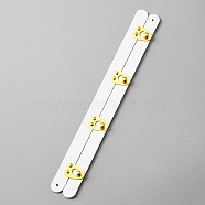 Iron Corset Busk with Golden 201 Stainless Steel Buttons, Board Corset Busk for Sewing and Closure of Womens, White, 200x26x1~6.5mm, Hole: 2mm(FIND-WH0126-40B-02G)