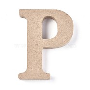 Letter Unfinished Wood Slices, Laser Cut Wood Shapes, for DIY Painting Ornament Christmas Home Decor Pendants, Letter.P, 99x77x15mm(DIY-WH0162-62P)