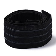 Polyester Non-Slip Elastic Band, with Silicone Webbing, for Garment Accessories, Black, 38mm, about 5.46 yards(5m)/strand(SRIB-XCP0004-01A)