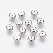 CCB Plastic Beads, Flat Round, Platinum, 10x5.5mm, Hole: 1mm(CCB-J035-035P)