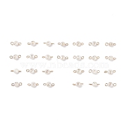 26Pcs 26 Styles Natural Freshwater Shell Beads Connector Charms, with Golden Tone 304 Stainless Steel Double Loops, Flat Round with Letter A~Z, Seashell Color, 12x5.5x3.5mm, Hole: 2~2.5mm, 1pc/style(PALLOY-JF01550)