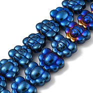 Electroplated Synthetic Non-magnetic Hematite Beads Strands, Butterfly, Blue Plated, 9.2~9.3x12.2~12.4x6~6.1mm, Hole: 0.9mm, about 43pcs/strand, 15.35''(39cm)(G-Z032-D02-05B)