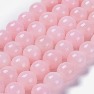 Natural Mashan Jade Round Beads Strands, Dyed, Pink, 8mm, Hole: 1mm, about 51pcs/strand, 15.7 inch(G-D263-8mm-XS02)