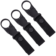 3Pcs Nylon Hanging Bottle Buckle Clip Carabiner, for Outdoor Camping Hiking Traveling, Black, 145x25x9mm, Hole: 29mm, Clasp: 77X35X11mm(TOOL-GF0003-22)