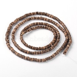 Natural Coconut Column Bead Strands, Camel, 3.5x2~5mm, Hole: 1mm, about 193pcs/strand, 22.8 inch(COCB-O001-04)