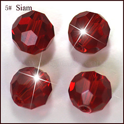 Imitation Austrian Crystal Beads, Grade AAA, Faceted(32 Facets), Round, Dark Red, 10mm, Hole: 0.9~1mm(SWAR-F021-10mm-208)