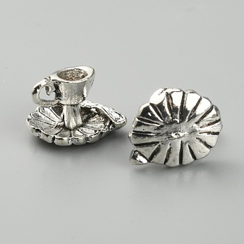 Tibetan Style Cups Theme Alloy Charms, Cup Pattern, 10x14x11mm, Hole: 1.4mm