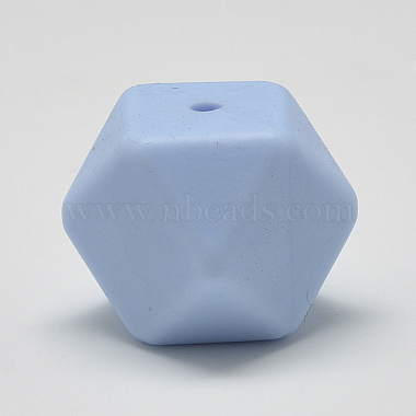 Light Blue Cube Silicone Beads