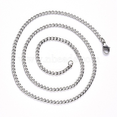 Men's 304 Stainless Steel Cuban Link Chain Necklace Making(NJEW-S420-002P)-2