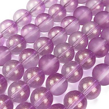 Frosted Transparent Glass Bead Strands(GLAA-P065-10mm-07)-2