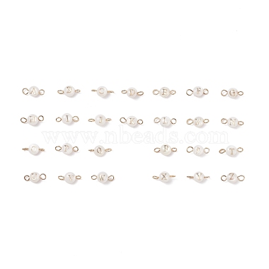 Golden Seashell Color Flat Round Shell Links