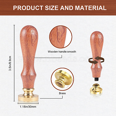 латунный штамп с восковой печатью с ручкой(AJEW-WH0184-1128)-2