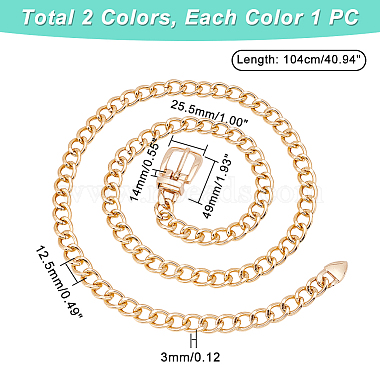 Cadenas de aluminio para cintura con hebilla de aleación de Ahadermaker(AJEW-GA0004-63)-3