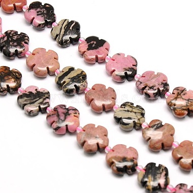 15mm Flower Rhodonite Beads