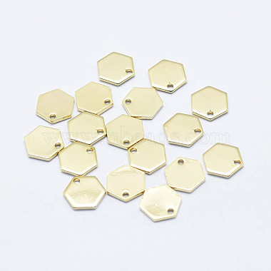 Real Gold-Filled Hexagon Brass Charms