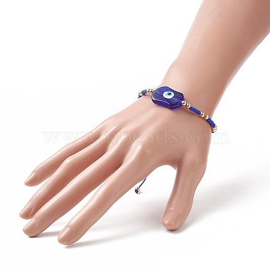 3Pcs 3 Color Evil Eye Lampwork & Glass Seed Braided Bead Bracelets Set for Women(BJEW-JB09250)-3