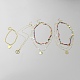Heart & Cross & Flat Round Alloy Jewelry Set with Cubic Zirconia(SJEW-F222-02G)-1