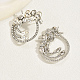 Platinum Brass Micro Pave Cubic Zirconia Dangle Stud Earrings(ZW5903-5)-2