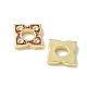 Flower Brass Enamel Beads(KK-P290-11G-03)-2