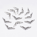 Tibetan Style Alloy Beads, Wing, Lead Free and Cadmium Free, Antique Silver, 22x8x3mm, Hole: 1mm(LF10743Y)