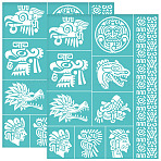 Self-Adhesive Silk Screen Printing Stencil, for Painting on Wood, DIY Decoration T-Shirt Fabric, Mixed Shapes, 220x280mm(DIY-WH0638-046)