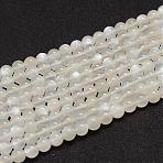 Natural White Moonstone Beads Strands, Grade A+, Round, White, 6mm, Hole: 0.8mm, about 63~66pcs/strand, 16inch.(G-F306-05AB-6mm)