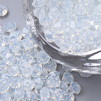 Imitation 5301 Bicone Beads, Transparent Glass Faceted Beads, Azure, 4x3mm, Hole: 1mm, about 720pcs/bag(GLAA-F026-A25)