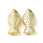 Plating Acrylic Beads, Fish, Golden Plated, 35.5x16.5x9mm, Hole: 2mm(PACR-B005-09A)