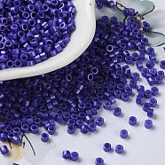Baking Paint Glass Seed Beads, Cylinder, Dark Slate Blue, 2.5x2mm, Hole: 1.4mm, about 5039pcs/50g(X-SEED-S042-15A-21)