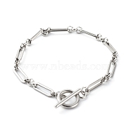 Tarnish Resistant 304 Stainless Steel Figaro Chain Bracelets, Stainless Steel Color, 7-1/2 inch(19.2cm)(BJEW-JB06446)