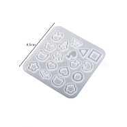 Quicksand Molds, Silicone Shaker Molds, for DIY Resin Dangle Earrings, Mixed Patterns, 85x85x4mm(SIMO-PW0005-16A)