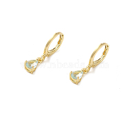 Brass Micro Pave Cubic Zirconia Leverback Earrings, Teardrop Dangle Earring for Women, Long-Lasting Plated, Golden, 22.5x5x11.5mm(EJEW-H103-17G)