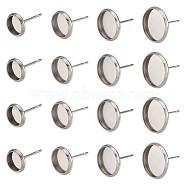 304 Stainless Steel Stud Earring Settings, Stainless Steel Color, 80pcs/set(STAS-CD0001-01P)