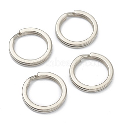 304 Stainless Steel Keychain Clasp Findings, Split Key Rings, Stainless Steel Color, 15x2mm(STAS-B012-02D-P)