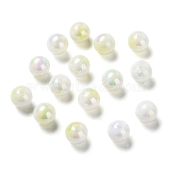Two Tone Opaque Acrylic Beads, Round, Light Yellow, 8mm, Hole: 1.8mm, about 2000pcs/500g(SACR-P024-01A-W07)