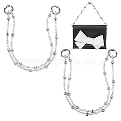 Acrylic 2-Strand Bead Chain Bag Handles, with Spring Gate Rings, for Bag Replacement Accessories, Clear, 67cm(FIND-WH0128-78)