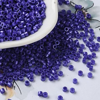 Baking Paint Glass Seed Beads, Cylinder, Dark Slate Blue, 2.5x2mm, Hole: 1.4mm, about 5039pcs/50g