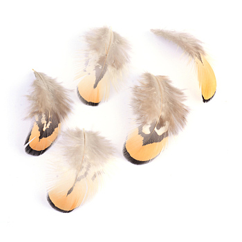 Chicken Feather Costume Accessories, Dyed, Sandy Brown, 45~105x10~30mm