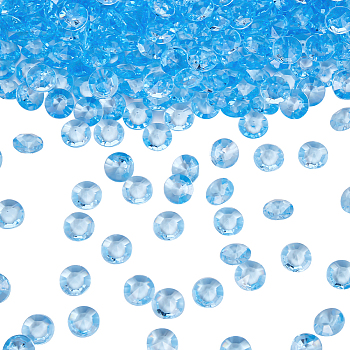 1000pcs Acrylic Rhinestone Pointed Back Cabochons, Faceted, Diamond, Dodger Blue, 8x4mm