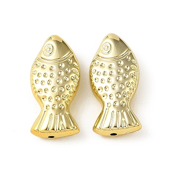 Plating Acrylic Beads, Fish, Golden Plated, 35.5x16.5x9mm, Hole: 2mm