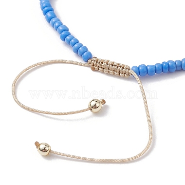 5Pcs 5 Colors Natural Shell Heart & Seed Braided Bead Bracelets Set(BJEW-JB10039-01)-5