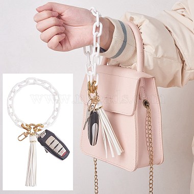 porte-clés bracelet à maillons de chaîne(HJEW-SW00013-06)-7
