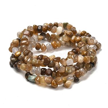 Chapelets de perles en bois pétrifié naturel(G-G031-01)-2