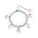 Colorful Rhinestone Flower & Star & Leaf & Cross Charms Multi-strand Bracelet(BJEW-JB08703)-1