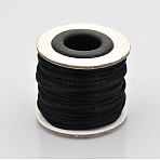 Macrame Rattail Chinese Knot Making Cords Round Nylon Braided String Threads, Black, 2mm, about 10.93 yards(10m)/roll(X-NWIR-O001-A-05)
