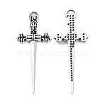 Alloy Pendant, Sword, Antique Silver, 34.5x13.5x2mm, Hole: 2.5x1.5mm(FIND-C032-05AS)