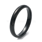 Ion Plating(IP) 304 Stainless Steel Flat Plain Band Rings, Black, Size 12, Inner Diameter: 22mm, 3mm(STAS-I160-D-22mm-B)