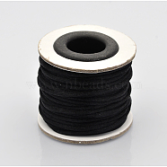 Macrame Rattail Chinese Knot Making Cords Round Nylon Braided String Threads, Black, 2mm, about 10.93 yards(10m)/roll(X-NWIR-O001-A-05)